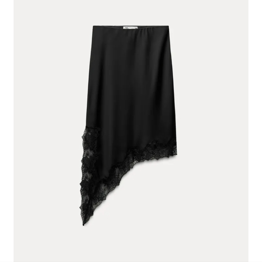 Zara Satin Effect Lace Skirt ZW Collection